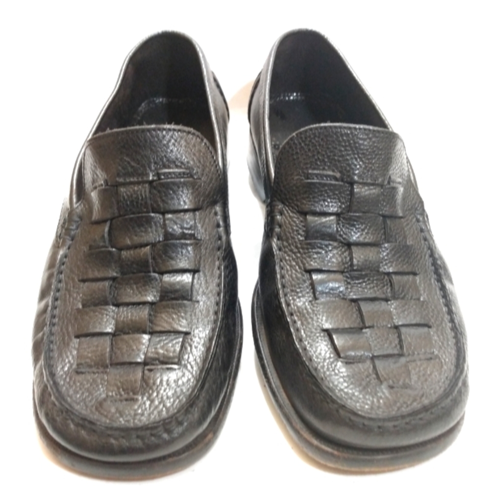 Cole Haan Resort Black Leather Woven Weave Loafers size 9M
